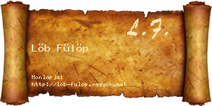Löb Fülöp névjegykártya